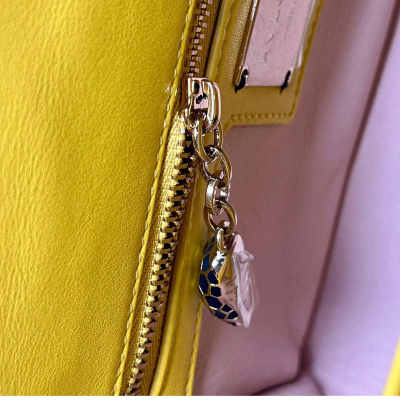 BVLGARI Serpenti Cabochon Chain Shoulder Bag - Yellow
