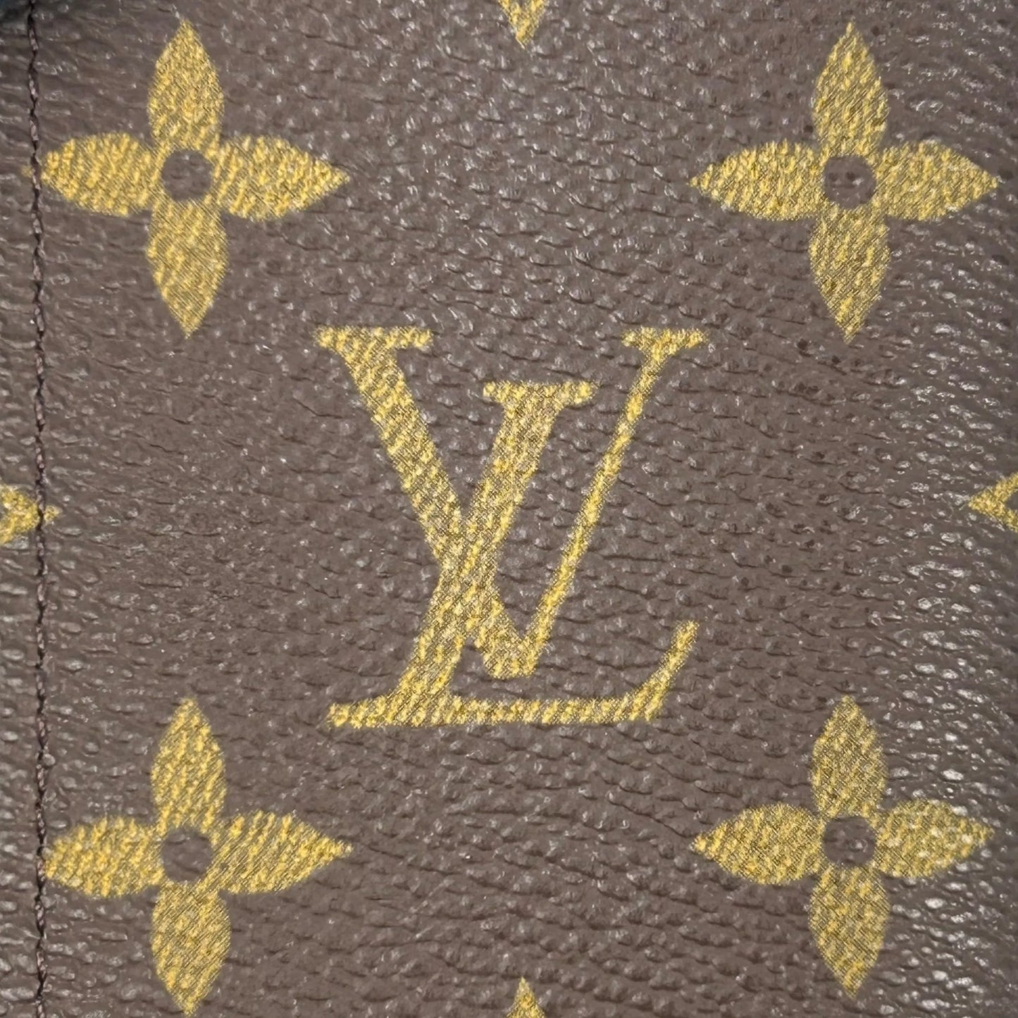LOUIS VUITTON Porte Carte Credit Pression Monogram Canvas Card Case - Dark Brown 
