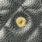 CHANEL Matelassé Caviar Leather Classic Flap Compact Wallet - Black 