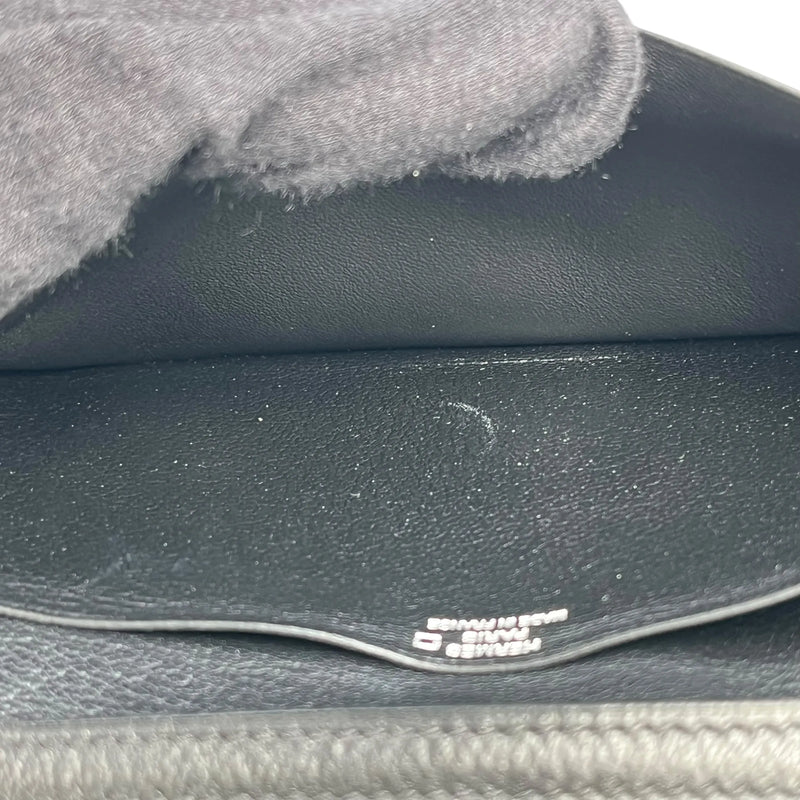 HERMES Bearn Soufflet Alligator Long Wallet - Black with J Stamp (2006) 