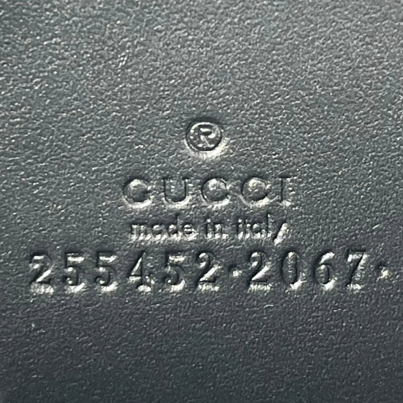 GUCCI GG Leather Round Zip Coin Case - Black 