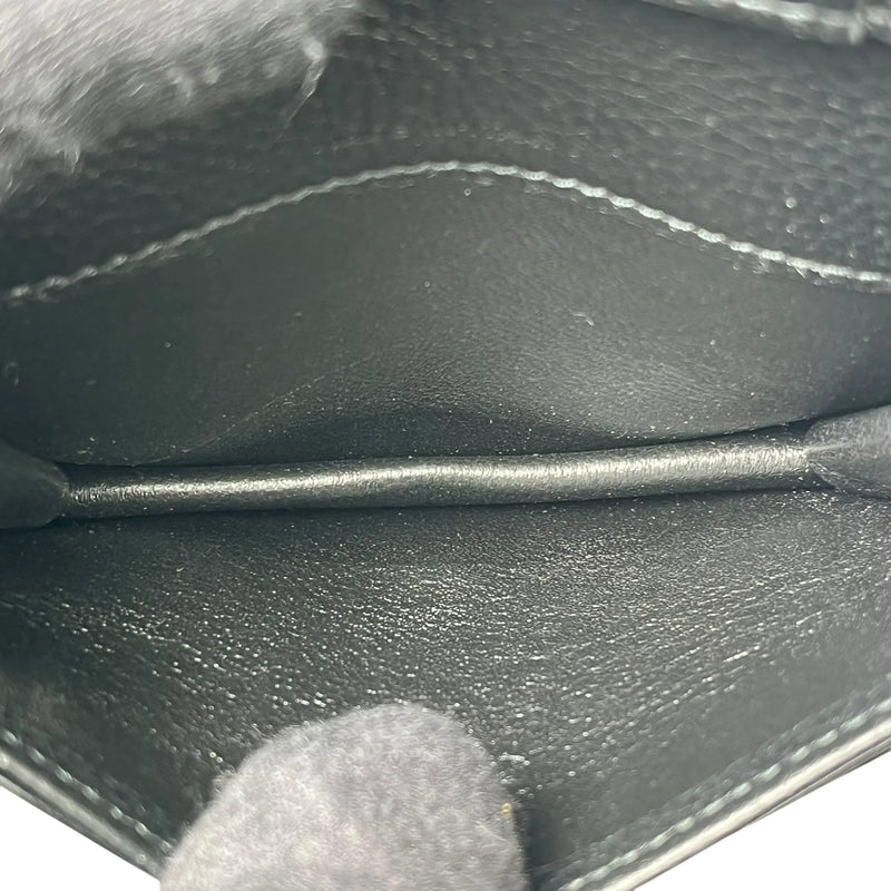 SAINT LAURENT Leather Card Case - Black 