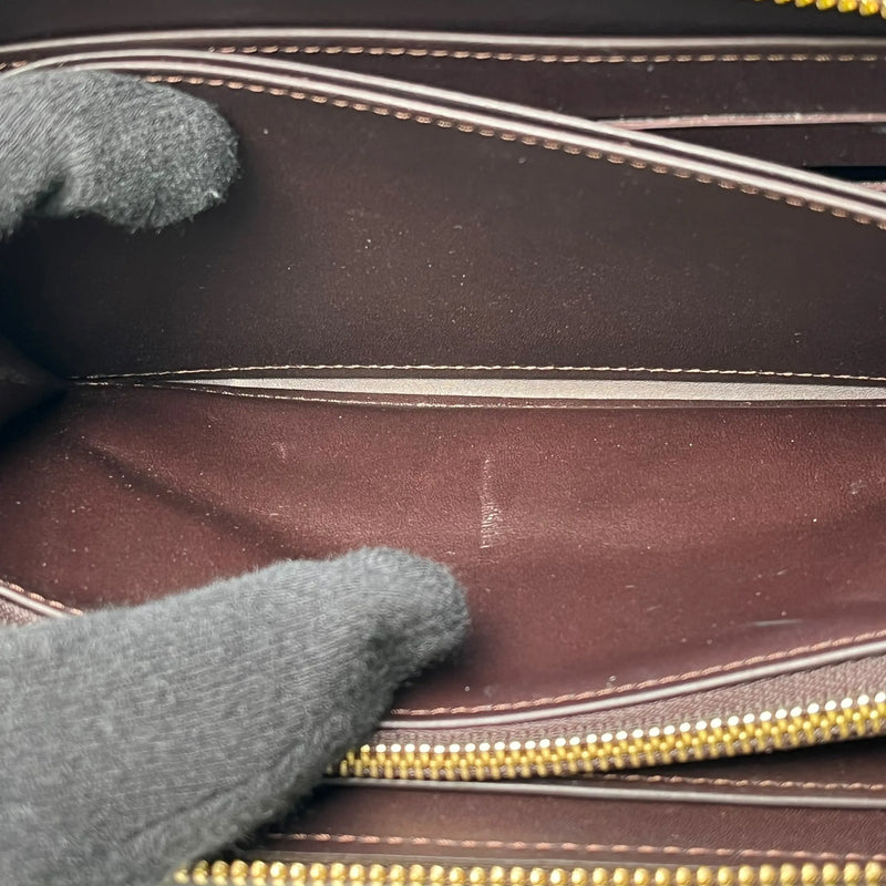 LOUIS VUITTON Monogram Vernis Zippy Wallet Long Wallet - Dark Brown 