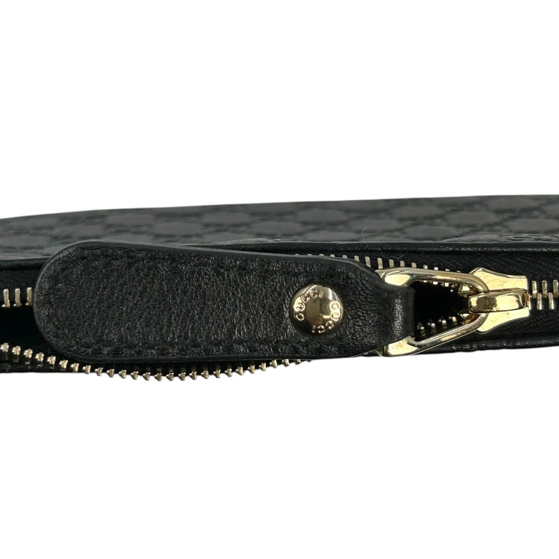 GUCCI マイクログッチシマ レザー キーケース コインケース - ブラック