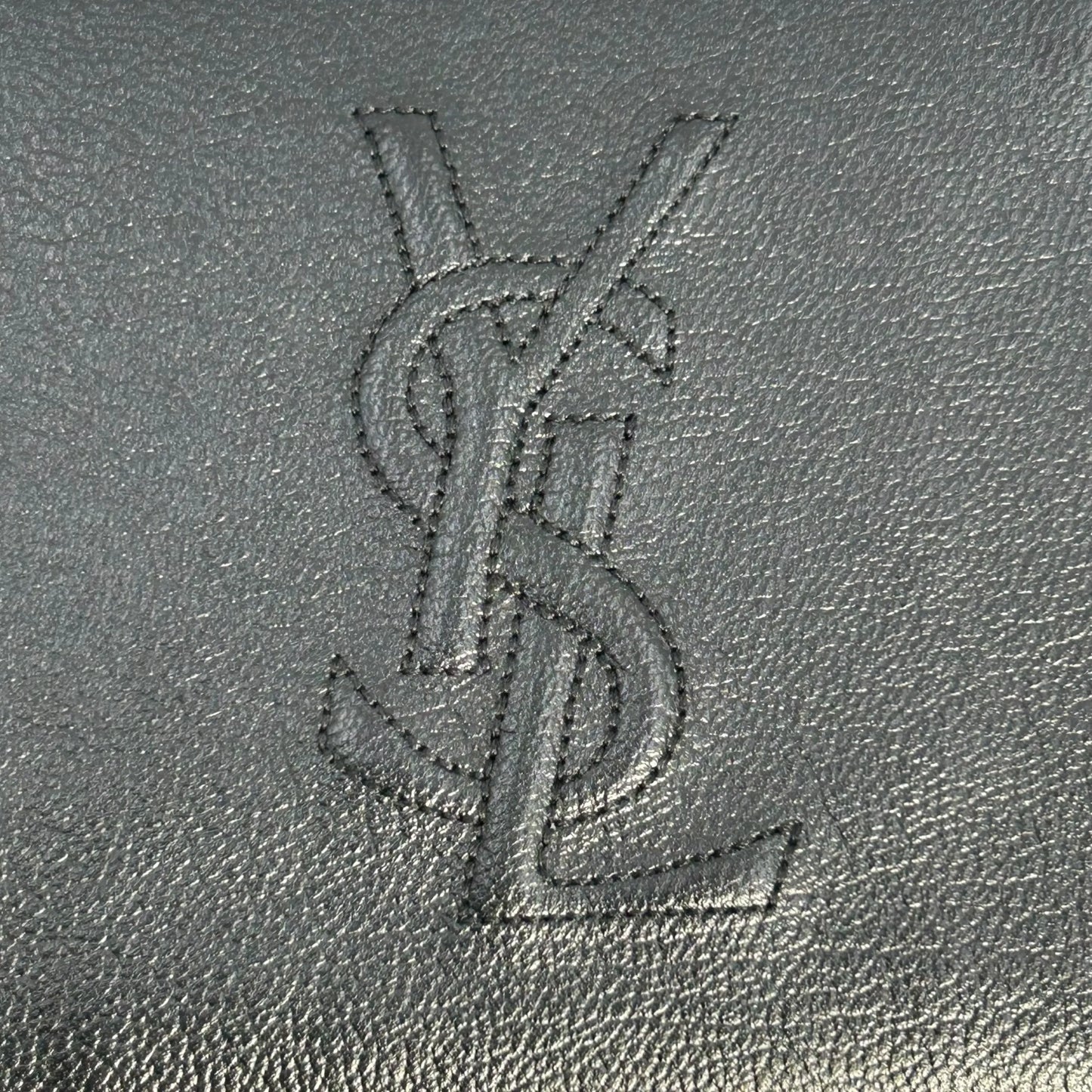 SAINT LAURENT カサンドラ ラウンドジップ レザー コンパクトウォレット - ブラック