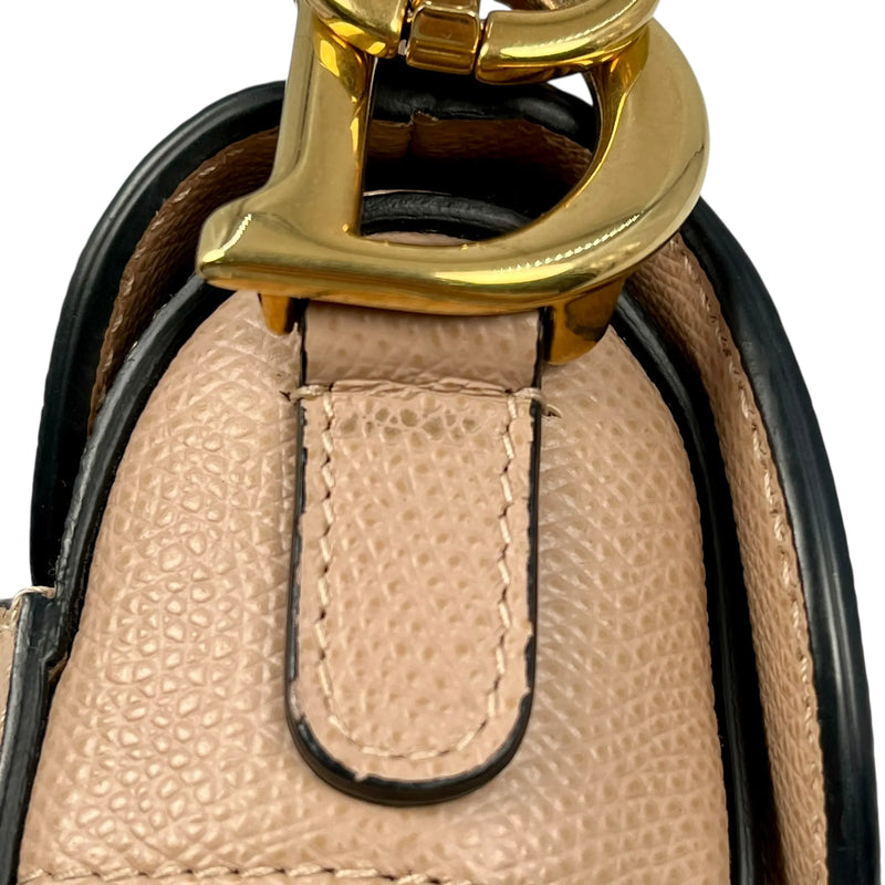 Dior Saddle Leather Hand Bag - Beige