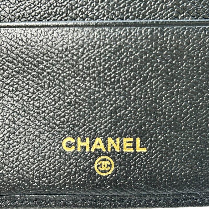 CHANEL Coco Button Compact Wallet - Black
