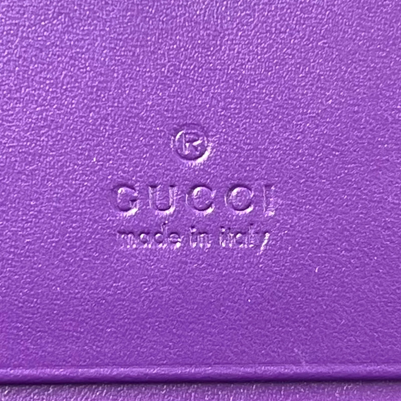 GUCCI Guccissima Leather Compact Wallet - Purple
