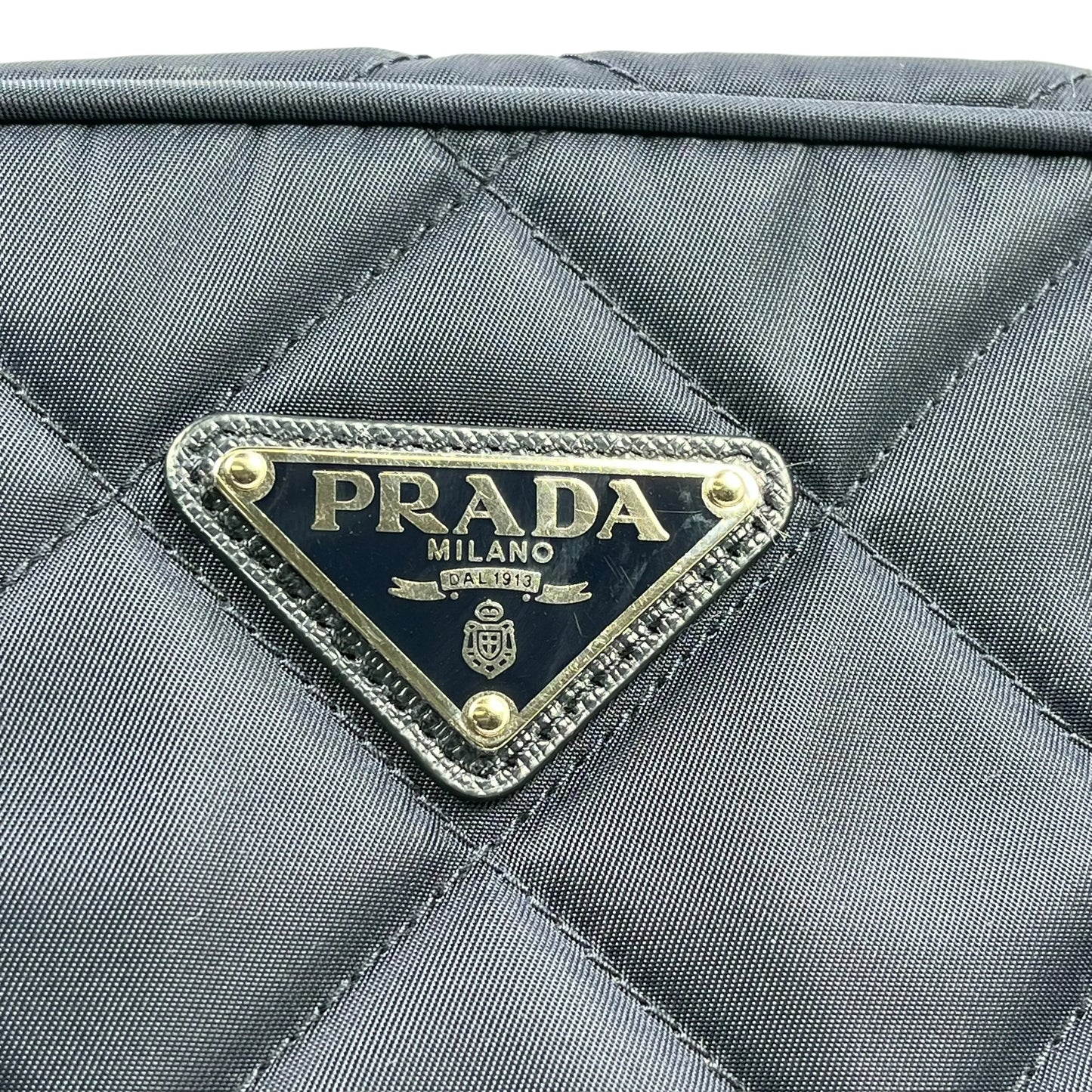 PRADA Nylon Quilting Chain Shoulder Bag - Navy