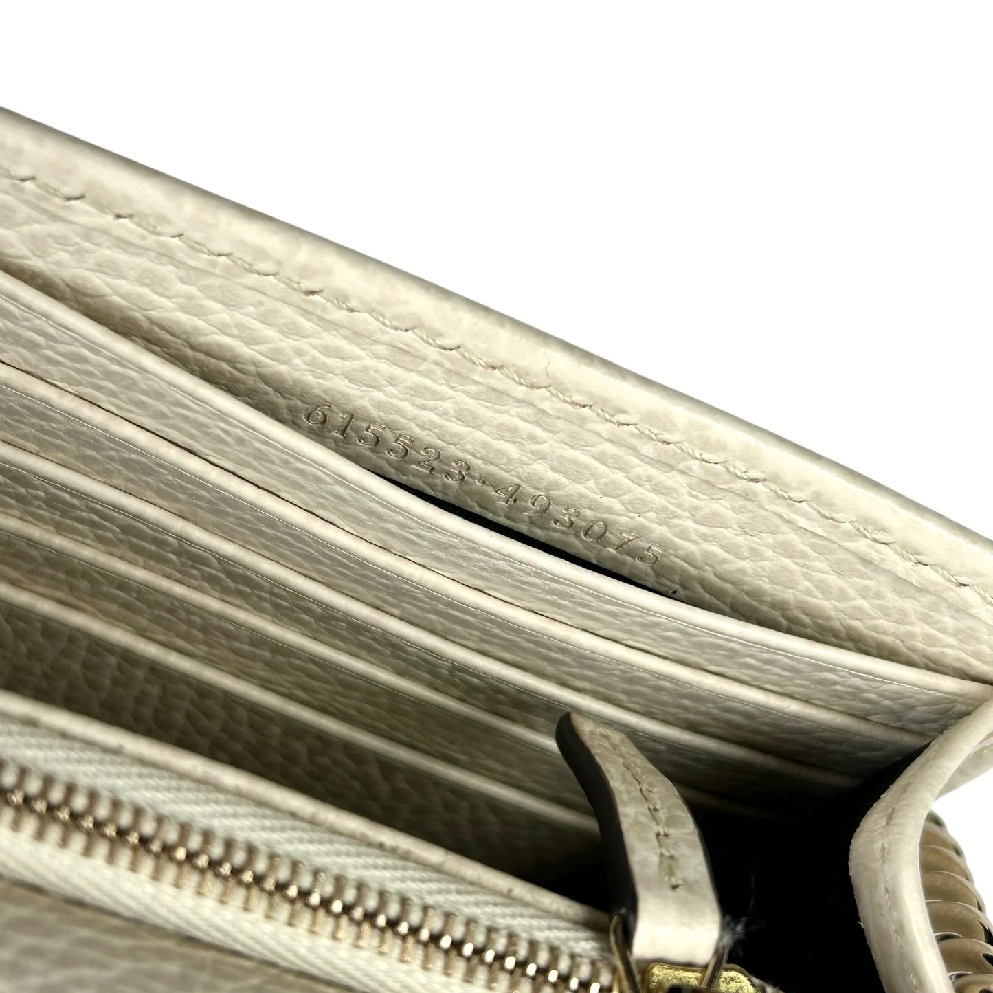 GUCCI Interrocking G Chain Wallet Shoulder Bag - Cream White