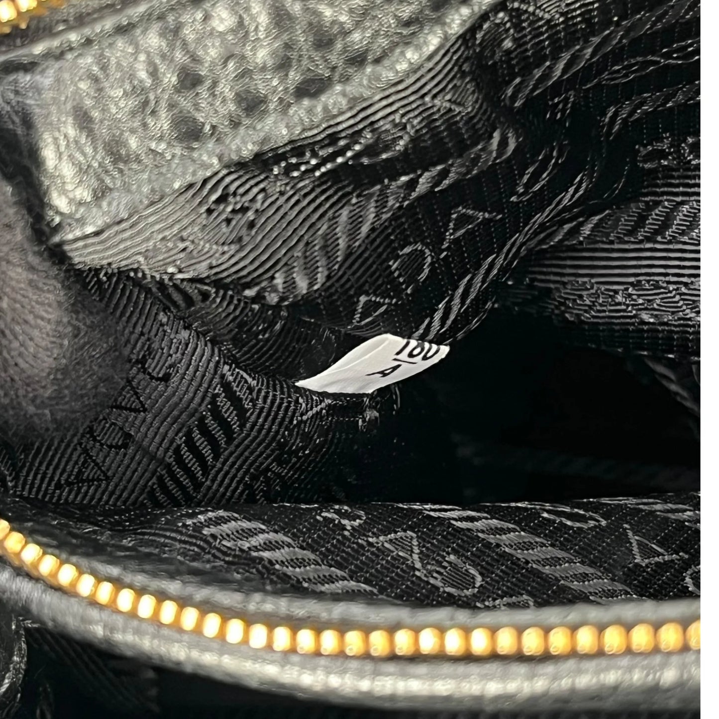 PRADA Punching Logo Hand Bag Leather - Black
