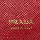 Prada Heart Print Compact Wallet - Black