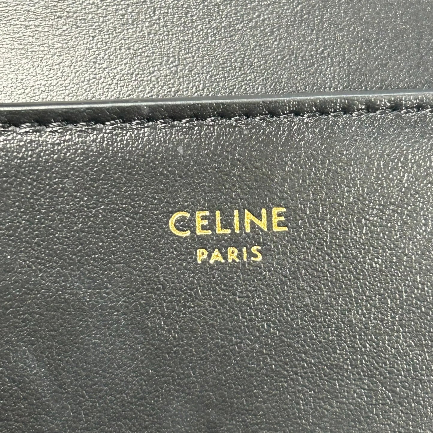 CELINE Compact Wallet With Coin Triomphe In Shiny Calfskin - Black
