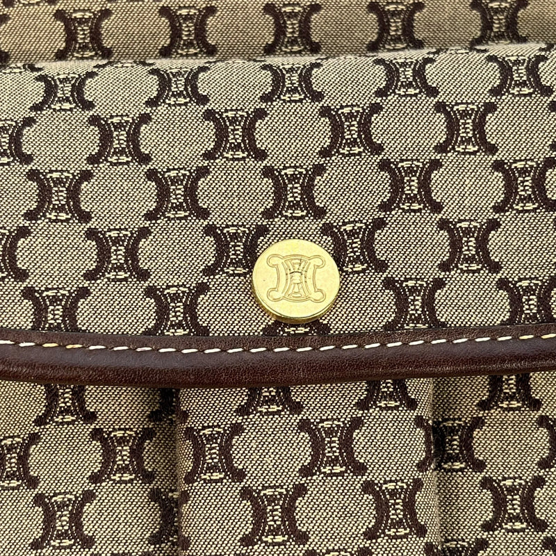 Celine Canvas Macadam Shoulder Bag - Brown