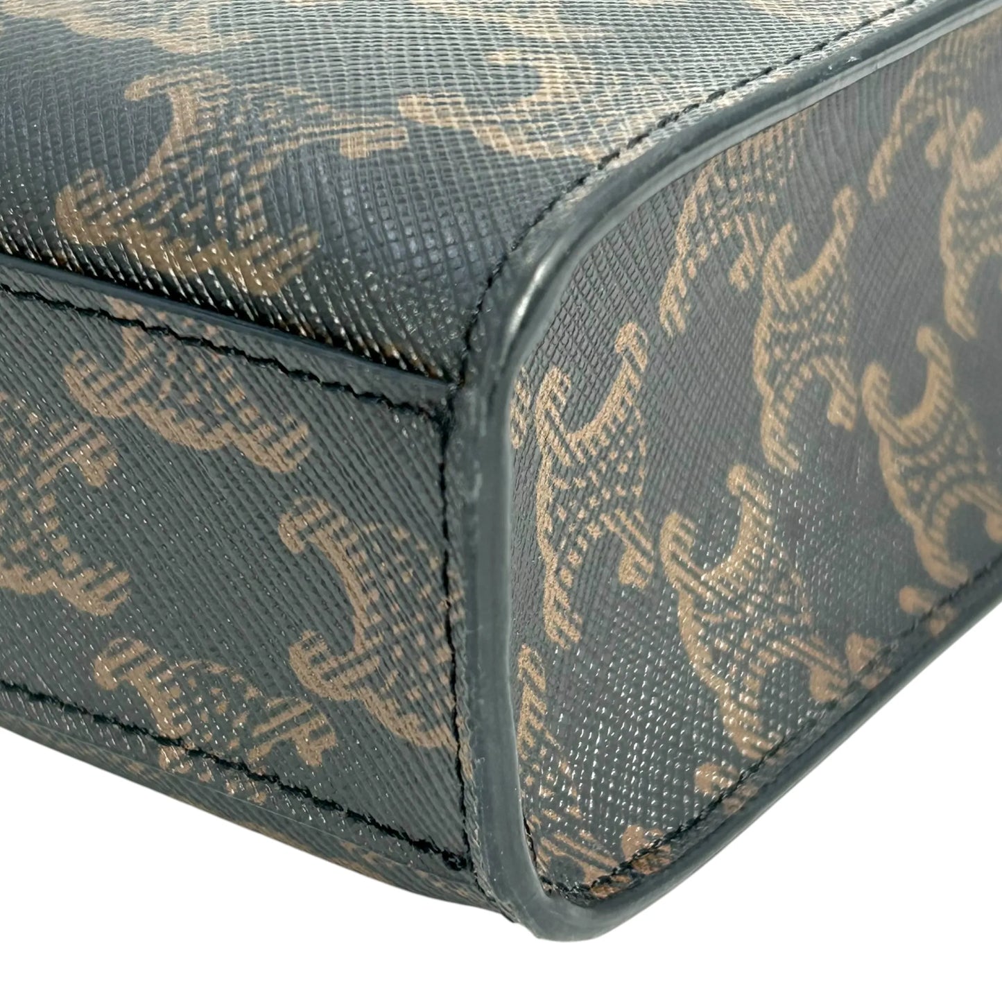 Celine Mini Vertical Cabas Triomphe Canvas Hand Bag - Brown 