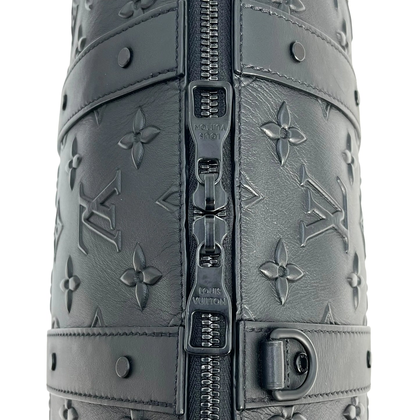 LOUIS VUITTON City Keepall Monogram Seal Shoulder Bag - Black