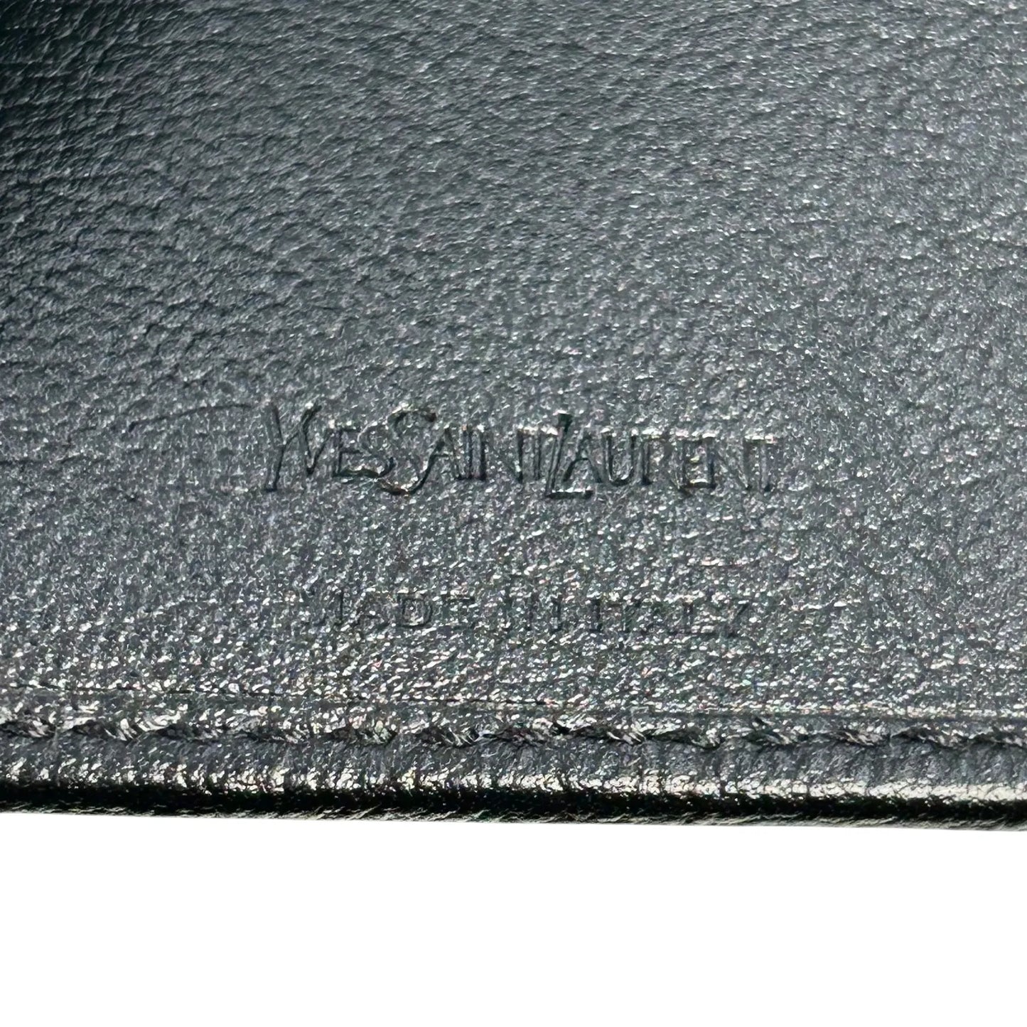 SAINT LAURENT カサンドラ ラウンドジップ レザー コンパクトウォレット - ブラック