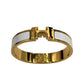 HERMES Clic H Enamel Bracelet White Gold