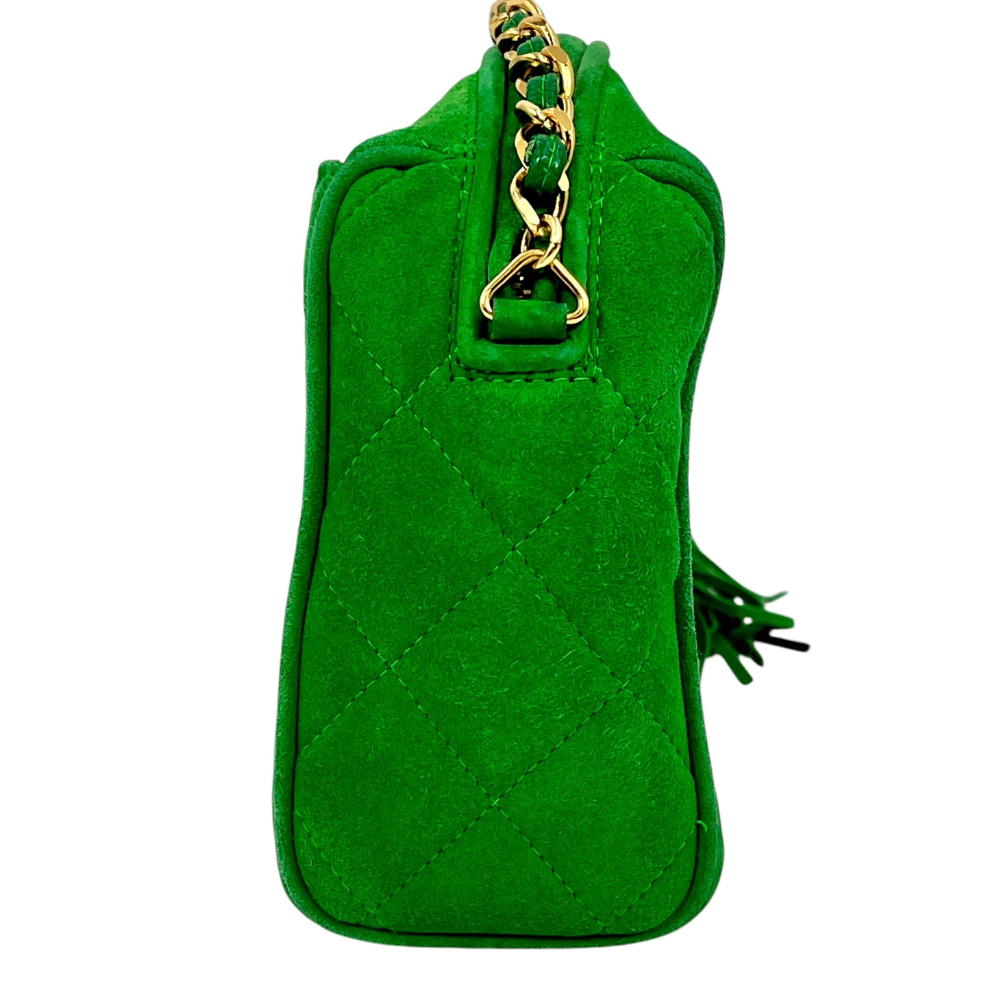 CHANEL Fringed Charm Chain Shoulder Green