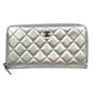 CHANEL Matlass Round Zipper Cocomark Silver