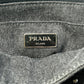 PRADA Canapa Rhinestone Hand Bag - Charcoal Gray