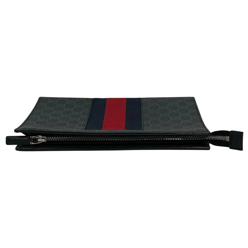 GUCCI GG Supreme Web Clutch Bag - Black