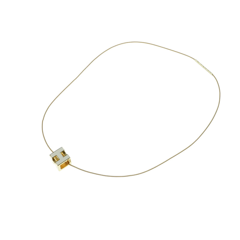 HERMES H Cube Necklace White