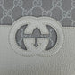GUCCI GG Supreme Small Faux Leather Cross Body Bag - Gray