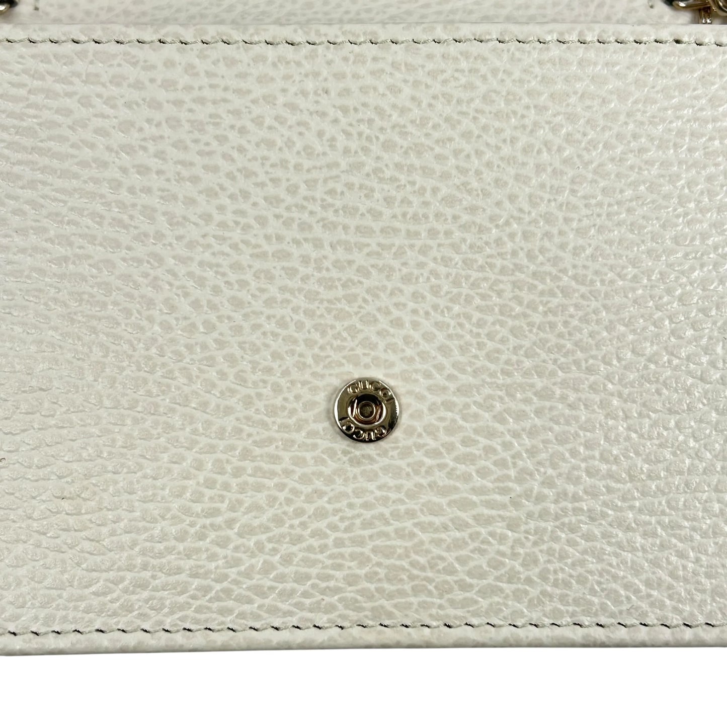 GUCCI Interrocking G Chain Wallet Shoulder Bag - Cream White