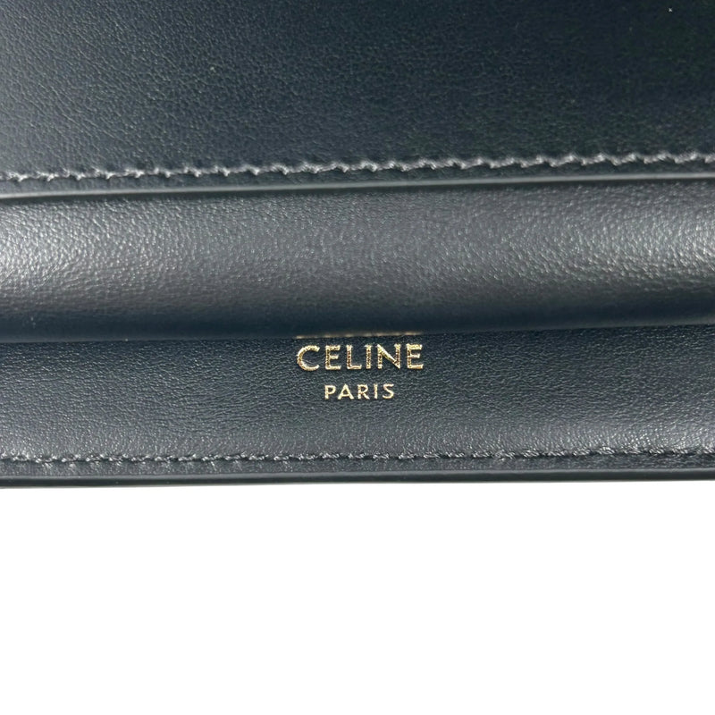 CELINE Trifold Calfskin Compact Wallet 16 - Black