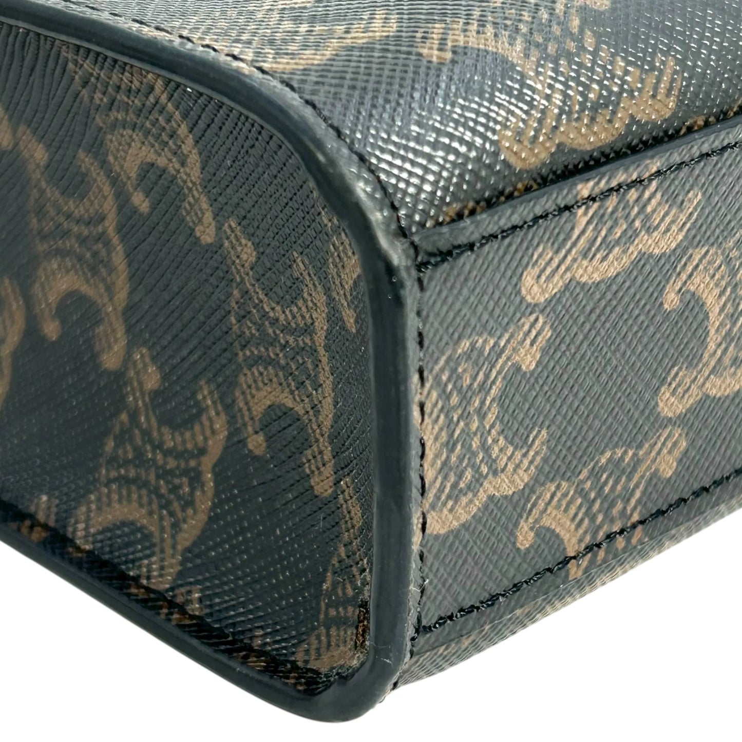 Celine Mini Vertical Cabas Triomphe Canvas Hand Bag - Brown 