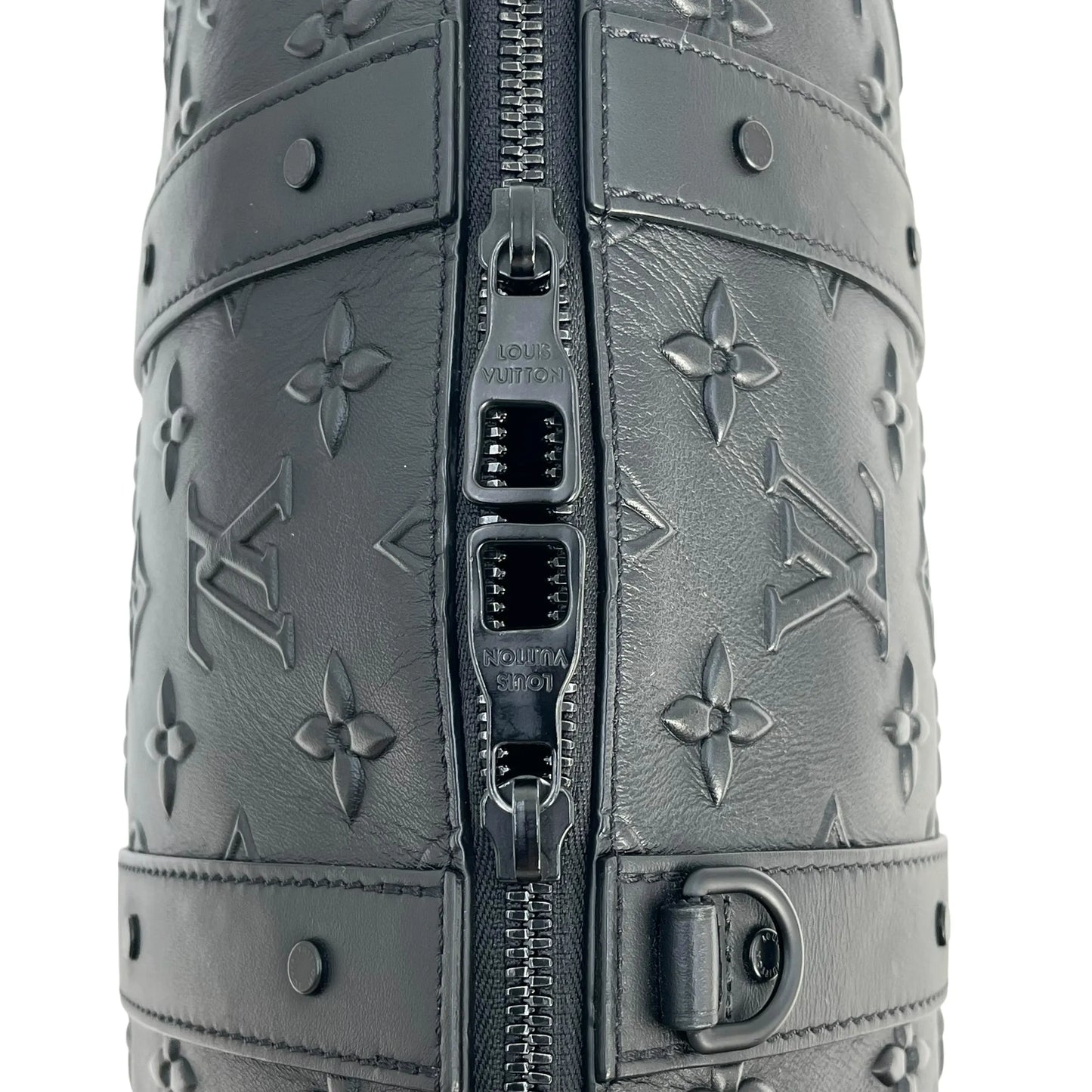 LOUIS VUITTON City Keepall Monogram Seal Shoulder Bag - Black