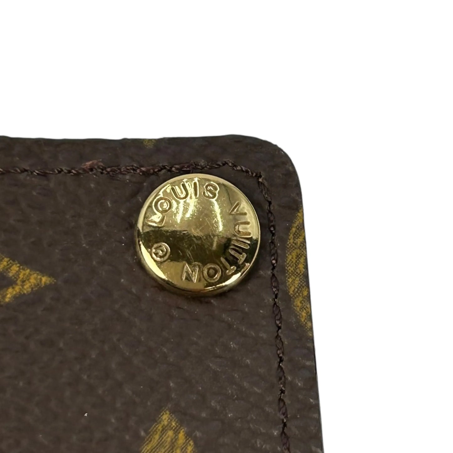 LOUIS VUITTON Porte Carte Credit Pression Monogram Canvas Card Case - Dark Brown 