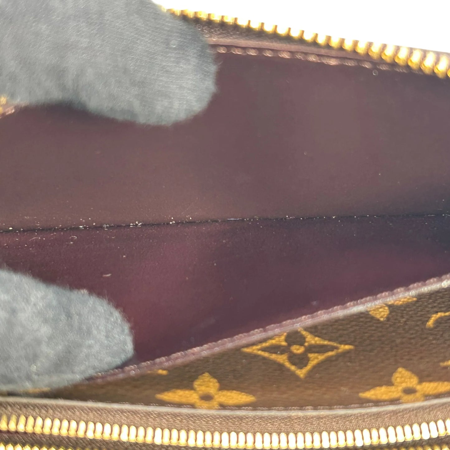 LOUIS VUITTON Portefeuille Miroir Bicolor Vernis Long Wallet - Darkbrown × Red