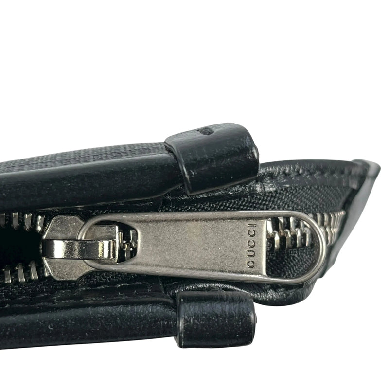 GUCCI GG Supreme Canvas Interlocking G Clutch Bag - Black 