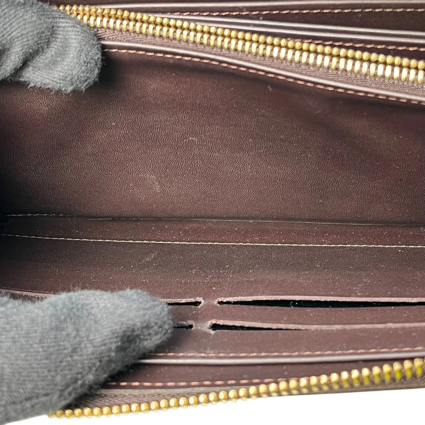 LOUIS VUITTON Monogram Vernis Zippy Wallet Long Wallet - Dark Brown 