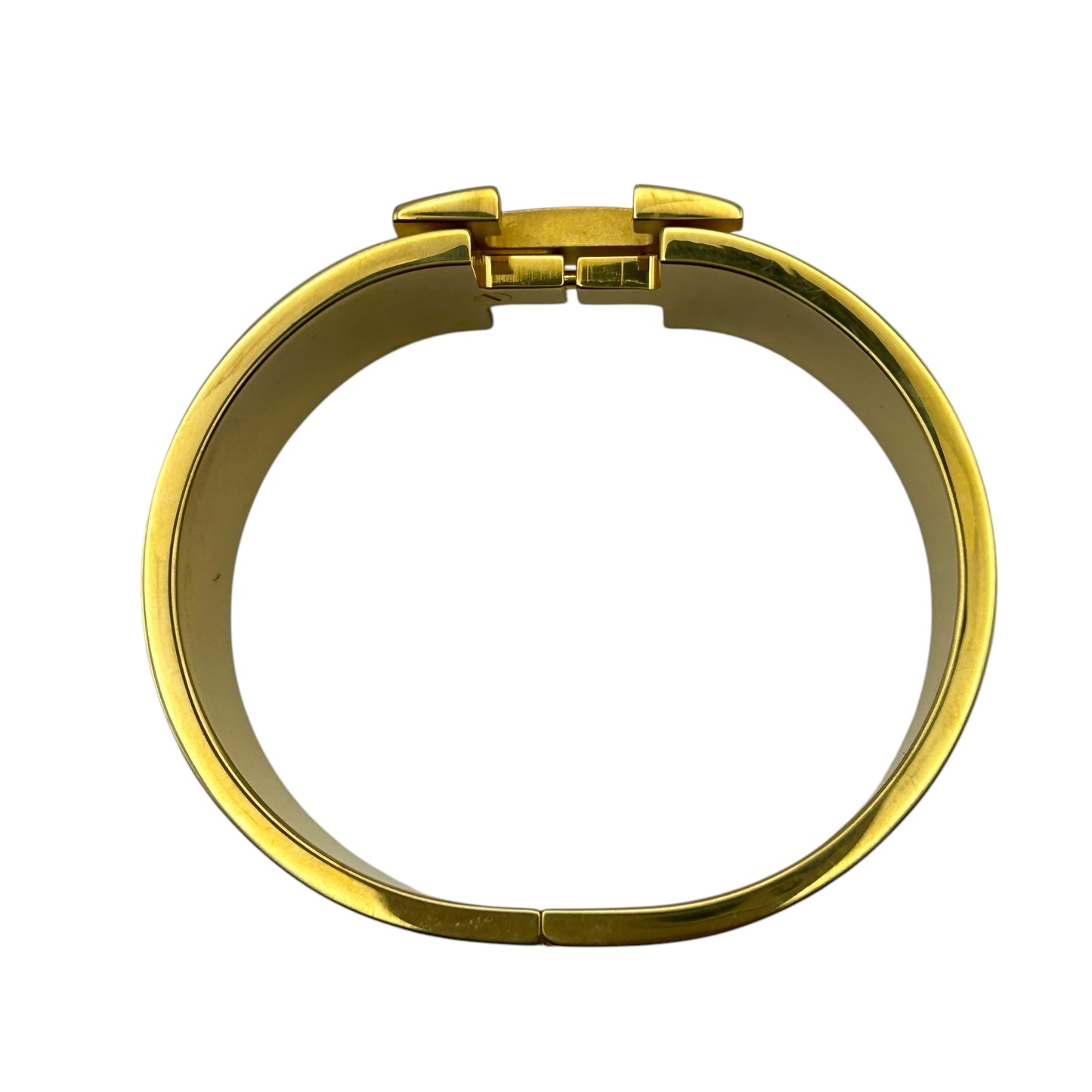 HERMES Clic Clac H Enamel Bracelet GM Orange
