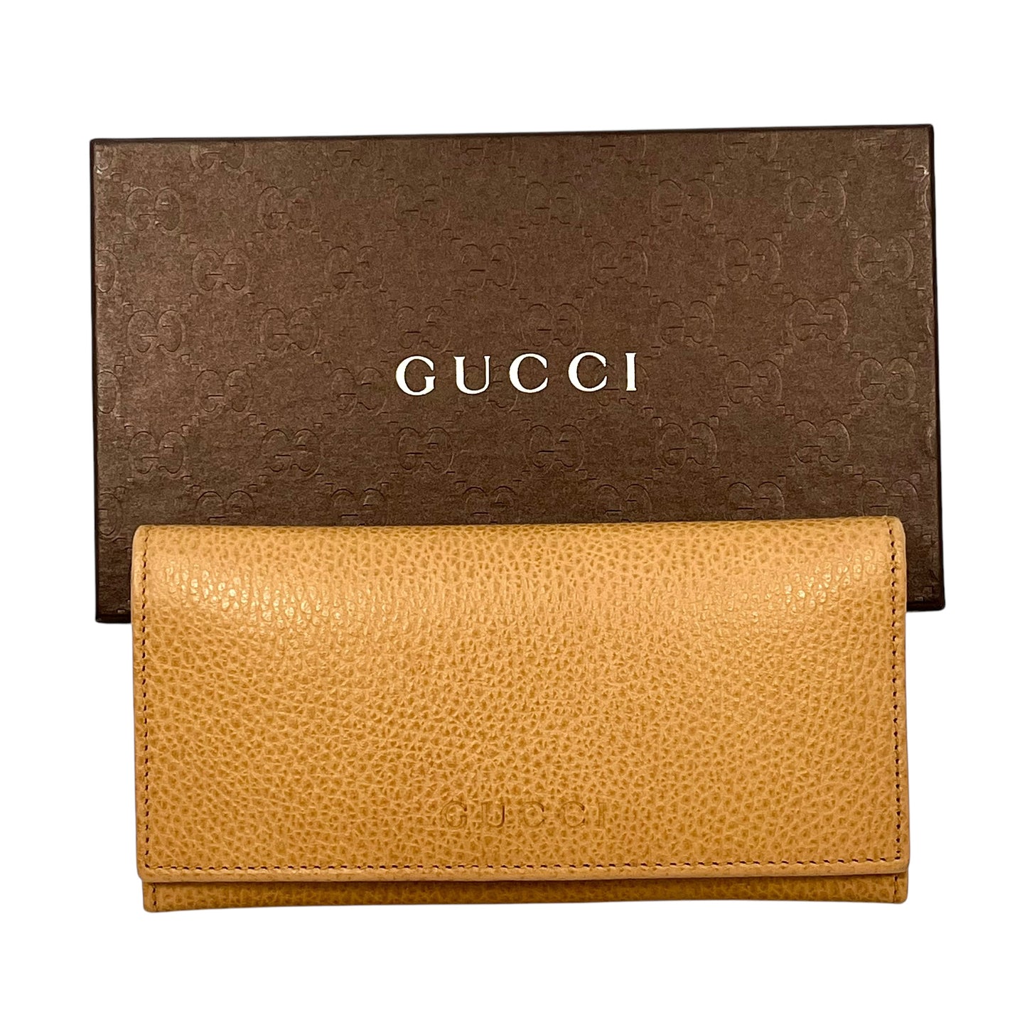 GUCCI Brown Leather Long Wallet