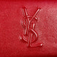 Saint Laurent YSL Logo Leather Round Zip Long Wallet - Red
