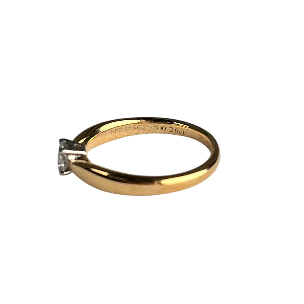 Tiffany Solitaire Diamond Ring 18KYG Pt950 Jewelry