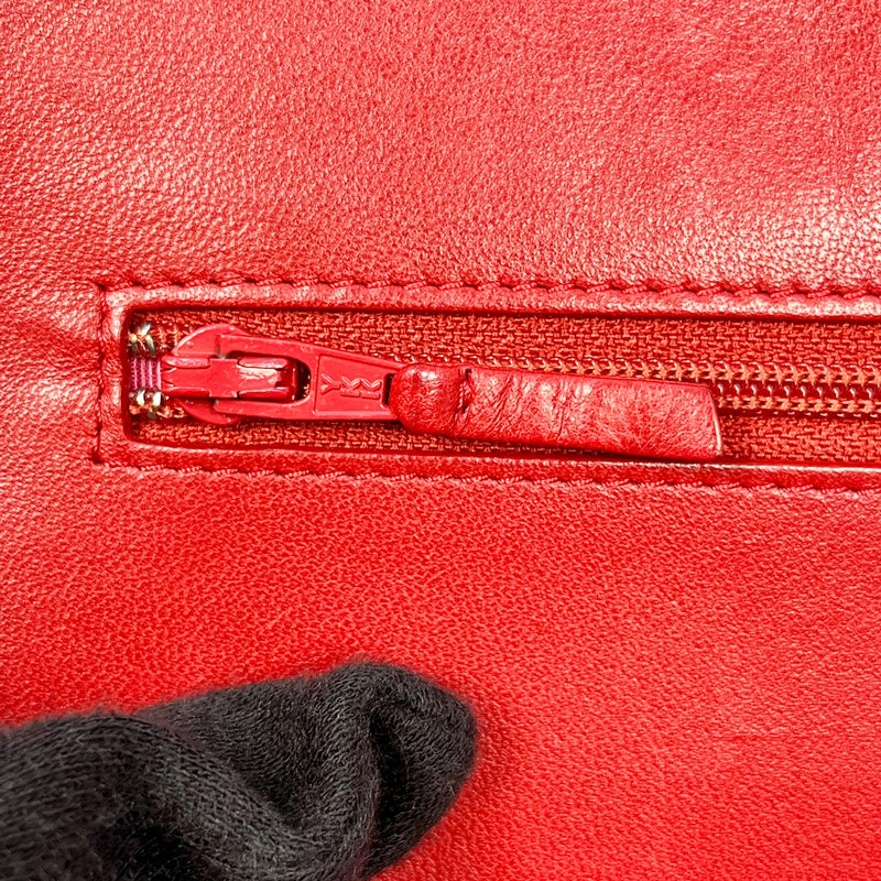 CHANEL Matelasse Chain Wallet Shoulder Bag - Red