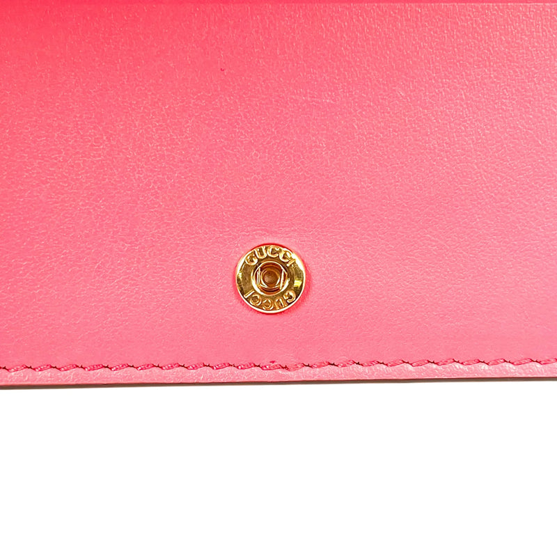 GUCCI GG Matelasse Card Case Compact Wallet - Pink