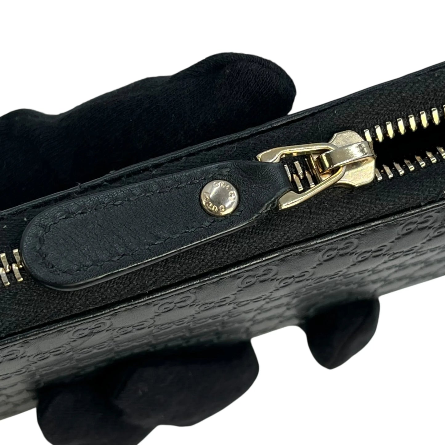 GUCCI Microguccissima Round Zip Long Wallet - Black