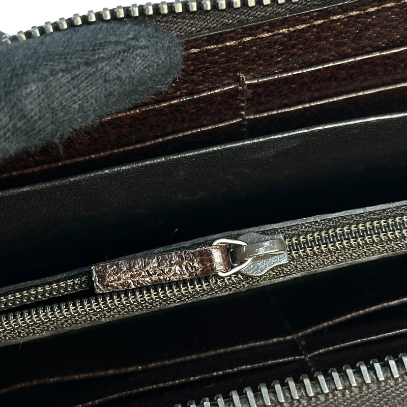 GUCCI Guccissima Round Zipper Long Wallet - Brown