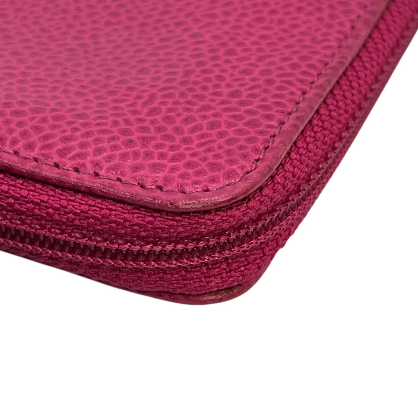 CHANEL キャビアスキン ジップ コインケース - ピンク