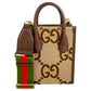 GUCCI Jumbo GG Mini Hand Bag Shoulder Bag - Brown