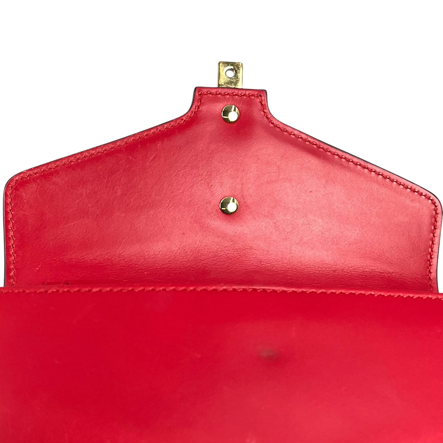 GUCCI Sylvie Chain Mini Hand Bag Shoulder Bag - Red