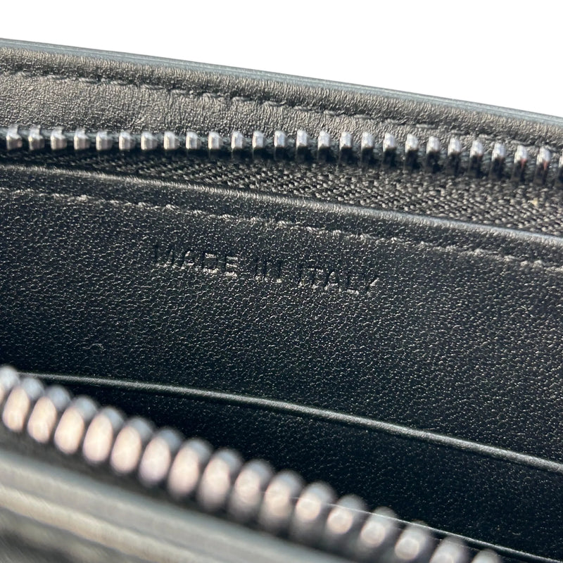 Dior Caro Diamond Calfskin Zipped Pouch With Chain Wallet Shoulder Bag - Black