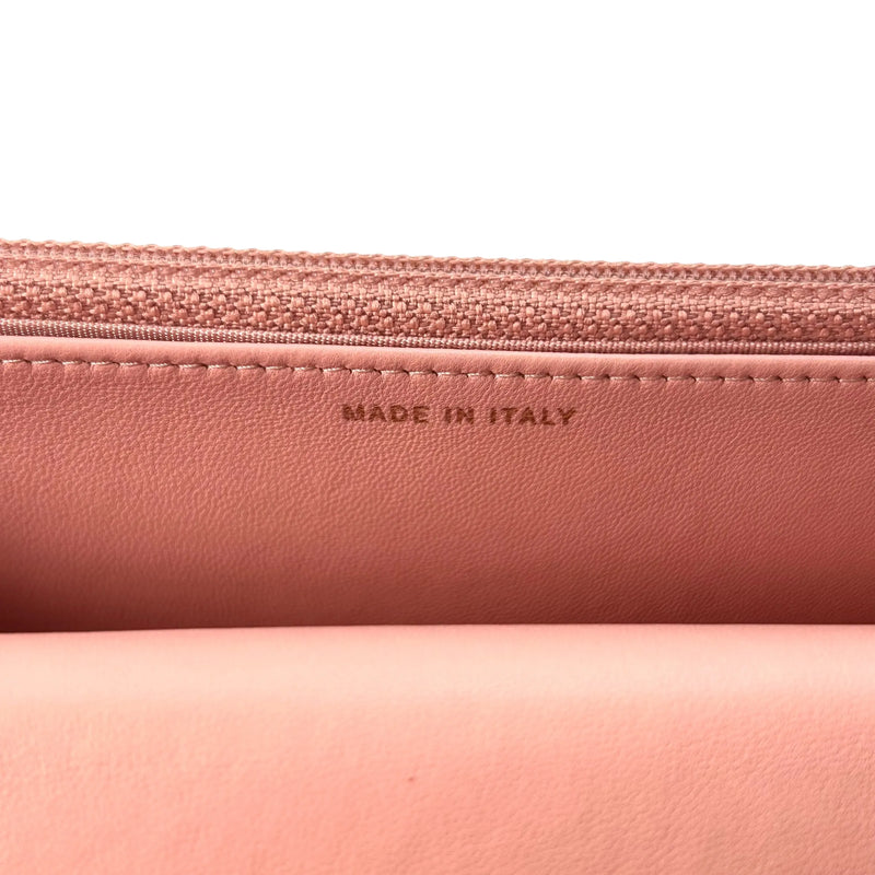 CHANEL Lambskin Chain Wallet - Baby Pink