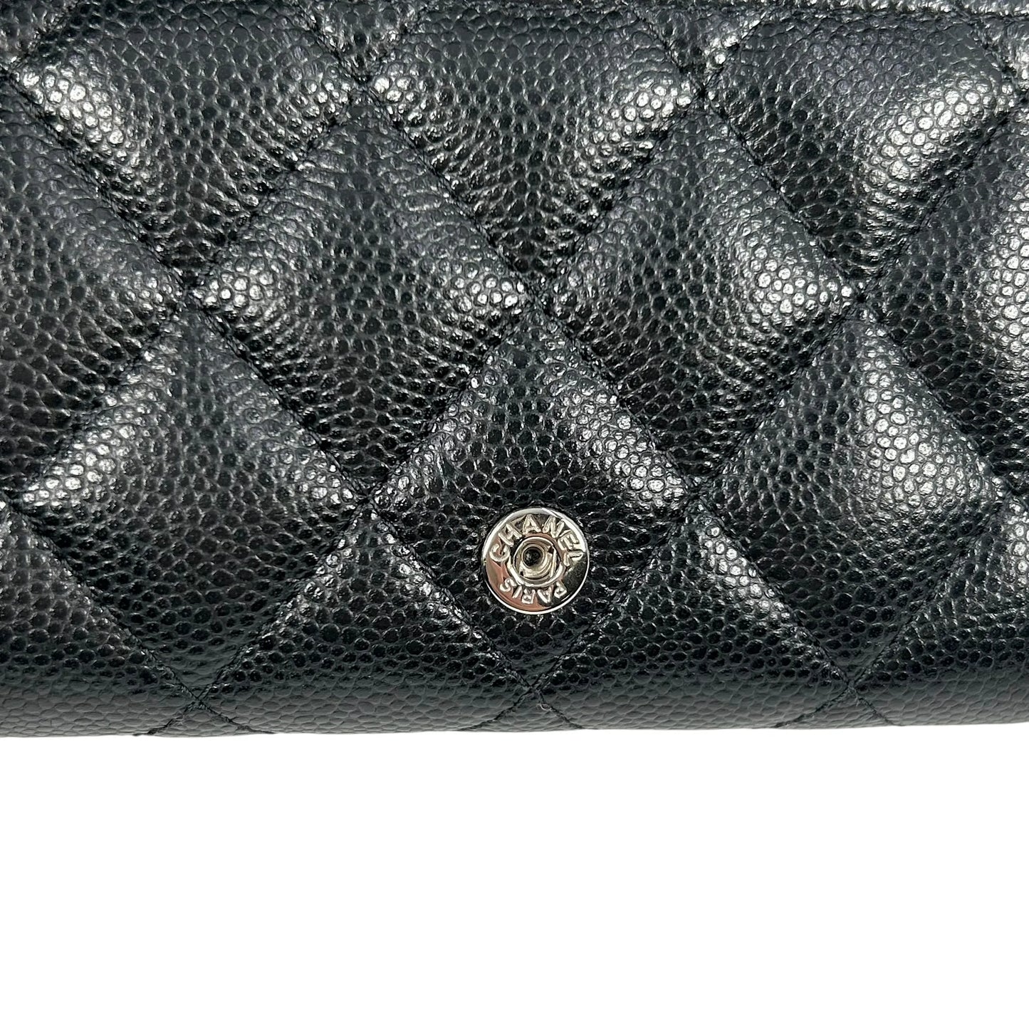 CHANEL Materasse Caviarskin Compact Wallet - Black - 35107